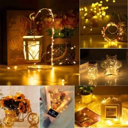 Battery Power Fairy Lights Silver Wire Xmas String Lamp Outdoor Garden Wedding Holiday Lights for Christmas Wedding Party Decor