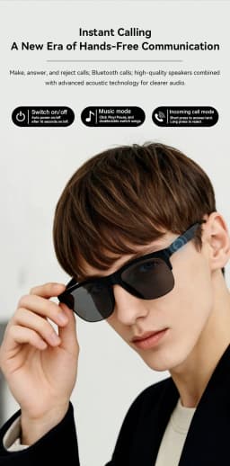 Lenovo AI Smart Glasses Translation Bluetooth Call Conversation Recording Listening To Music Motorcycle Sunglasses for Men Women