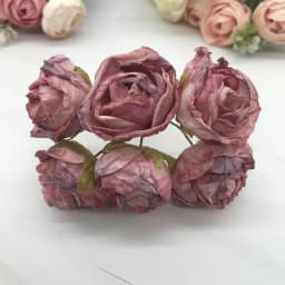 6 Piece of Simulation DIY Garland Forest Headdress European Tea Bud, Hot Edge Retro Rose Silk Flower Bud Decoration Material