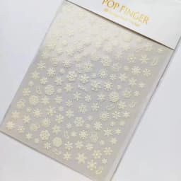 Sliver Bronzing 3D Christmas Nail Art Decoration Sticker Sparkly White Colorful Glitter Geometry Snowflake Winter Slider Foil