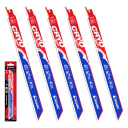 EZARC 5Pcs Reciprocating Saw Blades, Bi-Metal Cryo Tech Sabre Saw Blades for Metal Cutting, 18TPI 6''(150mm)/9''(225mm) Cut Tool