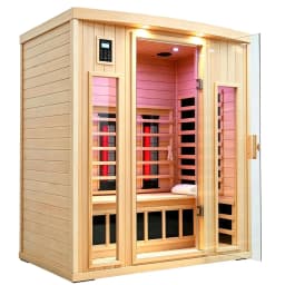Low EMF Infrared Sauna for 2-3 Person Home Corner Use, Indoor Wooden Spa Room, Custom