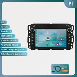 Hizpo 2Din Android 14 Car Multimedia Player Radio for GMC Chevrolet Chevy Yukon Tahoe Suburban Sierra Acadia Automotivo GPS Navi