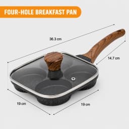 Deepened Divided Egg Frying Pan 4 Section Pancake Maker Aluminum Alloy Omelet Cooker Pan With Glass Lid For All Stoves