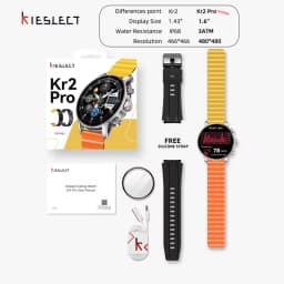 Kieslect Kr2 Pro Smart Watch 3ATM 1.6' FHD AMOLED Display with AOD Dual Core Triple Speed 2.5D GPU Super Dynamic Calling Watch