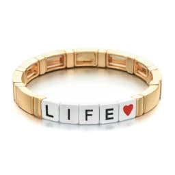 ZMZY New Encourage Enamel Stretch Tile Bracelets For Women Letter You Can Life Heart Beads Bohemian Stackable Stretch Bracelet