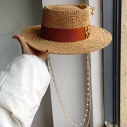 Canotier Hat Flat Top Fedora Women's Autumn and Winter Vacation Diamond Striped Sun Hat Women's Fedora sombreros para mujer