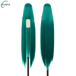 700g High Quality 59" 150cm Long Straight Cosplay Wig With Bang Blond Brown Red Green Blue Heat Resistant Hair Colors Anime Wigs