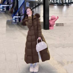 High-End Women's Long down Cotton Jacket Slim Fit Thick Warm Winter Coat Stylish Belted Stylish Commute Korean Style