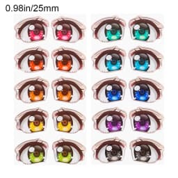 10 Pair Cartoon Eyes Stickers Different styles Rainbow Boy Anime Figurine Doll Face Organ Paster Decals DIY Glass Eye