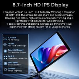 BNCF BPad X1 Android 16 8.68" 90Hz FHD IPS Tablet 16GB(4+12) RAM 64GB ROM 5000mAh Suppor 4G LTE Learning Tablet for Kids Adults