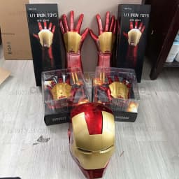 Hot Iron Man Helmet Cosplay 1:1 Light Led Wearable Mask Gloves Glowing Eyes Adult Child PVC Action Figure Toys Christmas Present