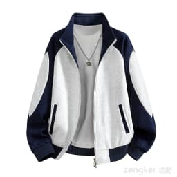 Big size Stand Collar Jacket for Spring and Autumn Trendy Youth Top Casual Versatile Outerwear Cardigan Sweatshirt 9XL 8XL