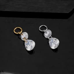 Right Grand ASTM F136 Titanium Floating Teardrop Round CZ Helix Charm Dangle Pear Drop for Cartilage Conch Piercing Jewelry