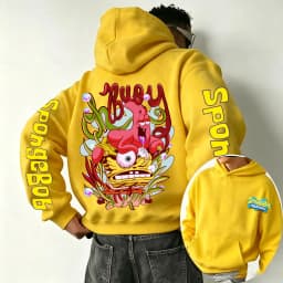 SpongeBob SquarePants and Patrick Star Cartoon Anime 2026 Spring and Autumn Men's and Women's Fashion Sports Hoodies