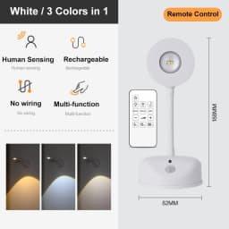 GGbingo Wall Light LED Motion Sensor Spotlight USB Rechargeable Wireless Dimmable Wall Lamp for Artwork Paintings Picture Light
