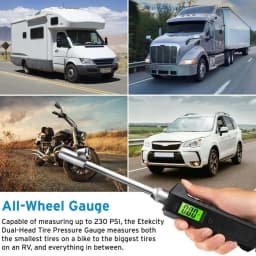 230 PSI Digital Tire Pressure Gauge Dual Head Stainless Steel for Off-Road Vehicle LCD Flashlight CSL2018 Gauge