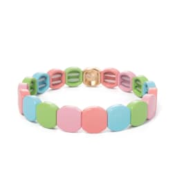 2025 Colorful Bangle For Women Boho Elastic Beaded 10mm Bracelets Enamel Jewelry