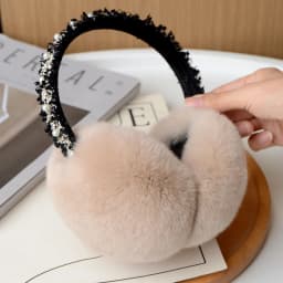 Natural 100% Rex Rabbit Fur Earmuffs Y2k Ear Muffs for Women Winter Apparel Accessories Headphones Cute Fur Earmuffs for Kids