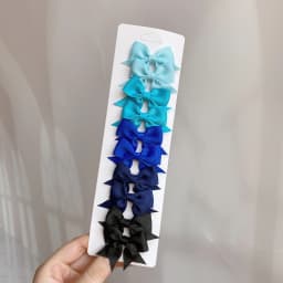 10Pcs/Set Solid Color Kids Bows Hair Clips for Baby Girls Handmade Ribbon Bowknot Hairpin MiNi Barrettes Hair Accessories