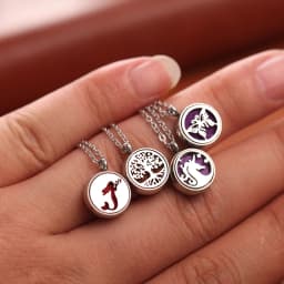 Stainless Steel Aromatherapy Essential Oil Diffuser Necklace Mini Tree Flower 12mm Locket Charm Aroma Perfume Pendant Necklace