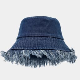 Unisex Trendy Autumn Solid Tassel Edge Washed Denim Summer Bucket Hat For Women Best Matched Sunshade Beach Fisherman Cap Gift