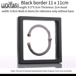 PE Film Black Jewelry Storage Box 3D Packaging Case Gemstone Free Stand Floating Frame Membrane Ring Earrings Necklace Display