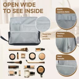 Vertical Cosmetic Bag - Portable, Large Capacity, Waterproof Multipurpose Vertical Toiletry Bag for Women,Stationery Storage Bag