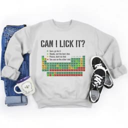 Can I Lick It Sweatshirts Periodic Table Print Men Women Fashion Casual Hooded Shirt Funny Chemistry Clothes Unisex Sweatshirt