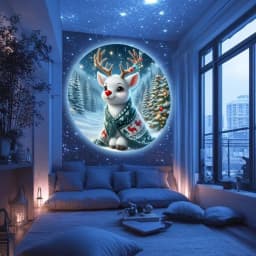 3 Piece Sheet Pack USB Christmas Projection Light Moon Sky Night Light 360° Rotatable Christmas Santa Snowman & Moon Room Decor