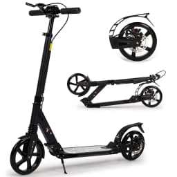 Kick Scooter for Teens & Adults, 200mm Big Wheels for Adults with Disc Brakes, Adult Scooter with Carry Strap