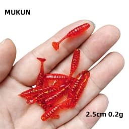 MUKUN 10PCS Fishing Paddle Tail Soft Bait Dwim Jig Mini Small Little Fish Bait Fishing 2.5cm/0.2g Multicolor