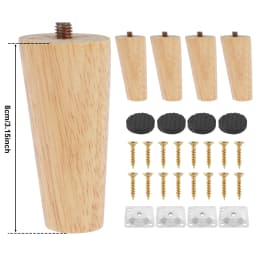 4Pcs Solid Wood Furniture Legs Oblique/Straight Table Sofa Cabinet Support Replacement Feet Non-slip Floor Protector Home