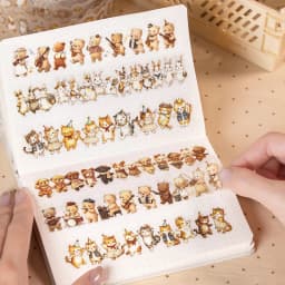 Journal GO 3cmx2m Cute Animals Tape Stickers for Collage Junk Journal Landscape Materials Journal Mobile Phone Laptop diy Decals