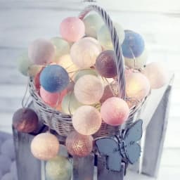 10/20 LEDS Cotton Ball Garlands Fairy Lights String Battery Power Christmas Outdoor Navidad Garden Bedroom Wedding Decoration