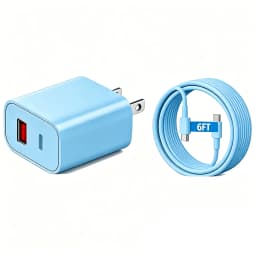 4-Pack Charger Fast Charging, 20W Dual Port Type C Charger Colorful Charger Block with 6FT USB C to C Cable for iPhone for iPad