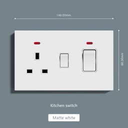 UK Standard Power Socket 13A Quick charge Plug 20W Smart Type-C Wall Outlet,220V Electrical Universal Wall Light 2way Switch