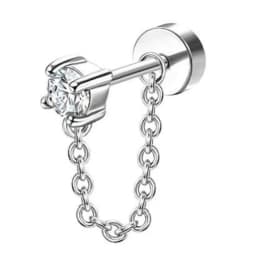 Bobisty 1pc Earrings for Sensitive Ears Surgical Stainless Steel Earrings for Women Dainty Flat Back Earring Stud Hoop Cartilage