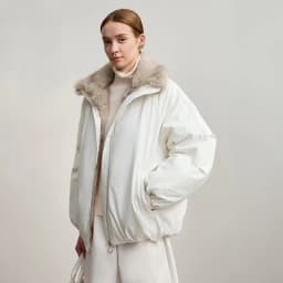 AMII Women's Jacket 2025 Winter New Loose Medium And Long Fur Collar Long Sleeve Zipper Casual Warm Parkas Jacket Woman 12544100