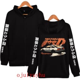 AE86 Zip Up Hoodies Initial D Korean Style Zippper Jackets Sweatshirts Anime Gothic Y2k Pullovers Mange Vintage Streetwear