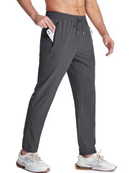 MAGCOMSEN Men's Casual Trousers Quick Dry Waterproof Stretch Work Pants with Zip Pockets Spring Summer Sweatpants