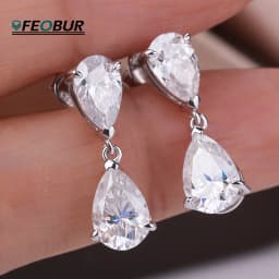 GRA Certified 5cttw Waterdrop Moissanite Drop Earrings for Women 925 Sterling Silver Pear Cut Diamond Stud Earring Bride Jewelry