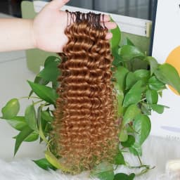 #30 Colored 100% Human Hair for Highlight Miracle Knots Crochet Deep Wave Feather Crochet Boho Braids Wavy Bulk Hair Extensions