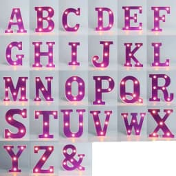 1pc Purple Glitter LED Letter Light - Battery Powered, Decorative Night Lamp For Wedding Proposal, Birthday, And Photo Props