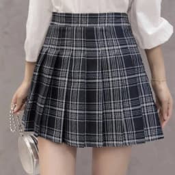 Pleated Skirt Female Student Korean Style Spring Summer Y2k New High Waist Slimming College Style A- Line Pink Plaid Skirt Women
