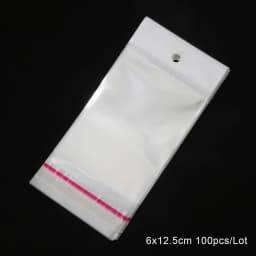 100Pcs 5x10.5cm-8x27cm Opp Bag Self Adhesive Clear Transparent Plastic Storage Bag With Hang Hole Jewelry Gift Packaging Pouches