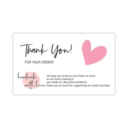 9.0x5.4cm Pink Black Foil Stamp Greeting Label Custom Thank You Cards For Small Bussiness Gift Box Decoration Packaging Supplies
