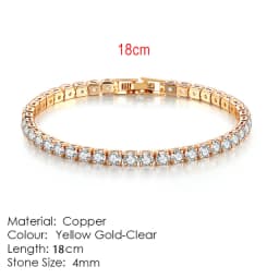 Chic 4mm Round Colorful Crystal Tennis Bracelets Silver Color Adjustable Folding Buckle Chain Bracelet on Hand Fashion Jewelry