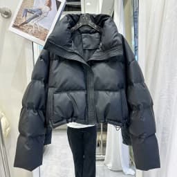 Winter Pu Leather Down Cotton Jacket Women Short Parkas 2025 New Cotton-Padded Jacket Women Warm Thick Cotton Coat Women Outwear