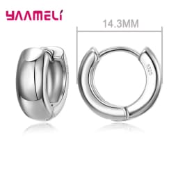 100% Real 925 Sterling Silver Earrings Statement Heart Star Square Round Geometric Hoop Flexible Earwire Leverback Women Jewelry